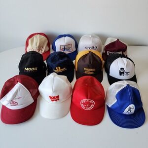 Vintage 80s 90s Trucker Hat Lot of 12 Caps Mesh Snapback Patch Alberta Canada